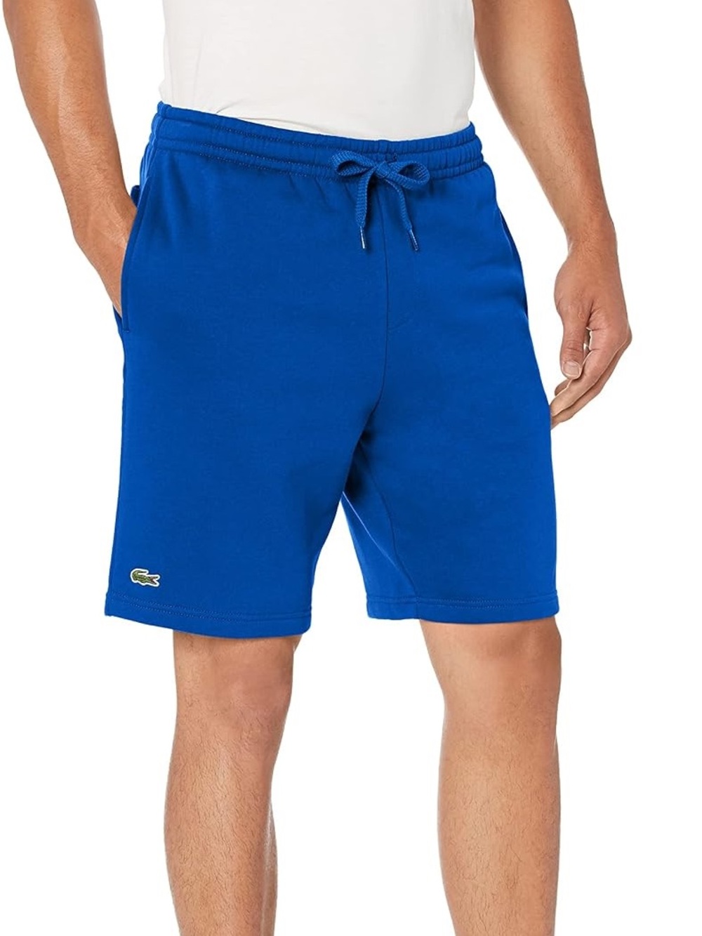 Lacoste Sport Men’s Blue Fleece Drawstring Sweat Shorts Size Medium